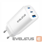 Адаптер Evelatus  65W Max Fast Charger EU USB-C1/USB-C1/USB-A White