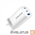 Адаптер Evelatus  65W Max Fast Charger UK USB-C1/USB-C1/USB-A White