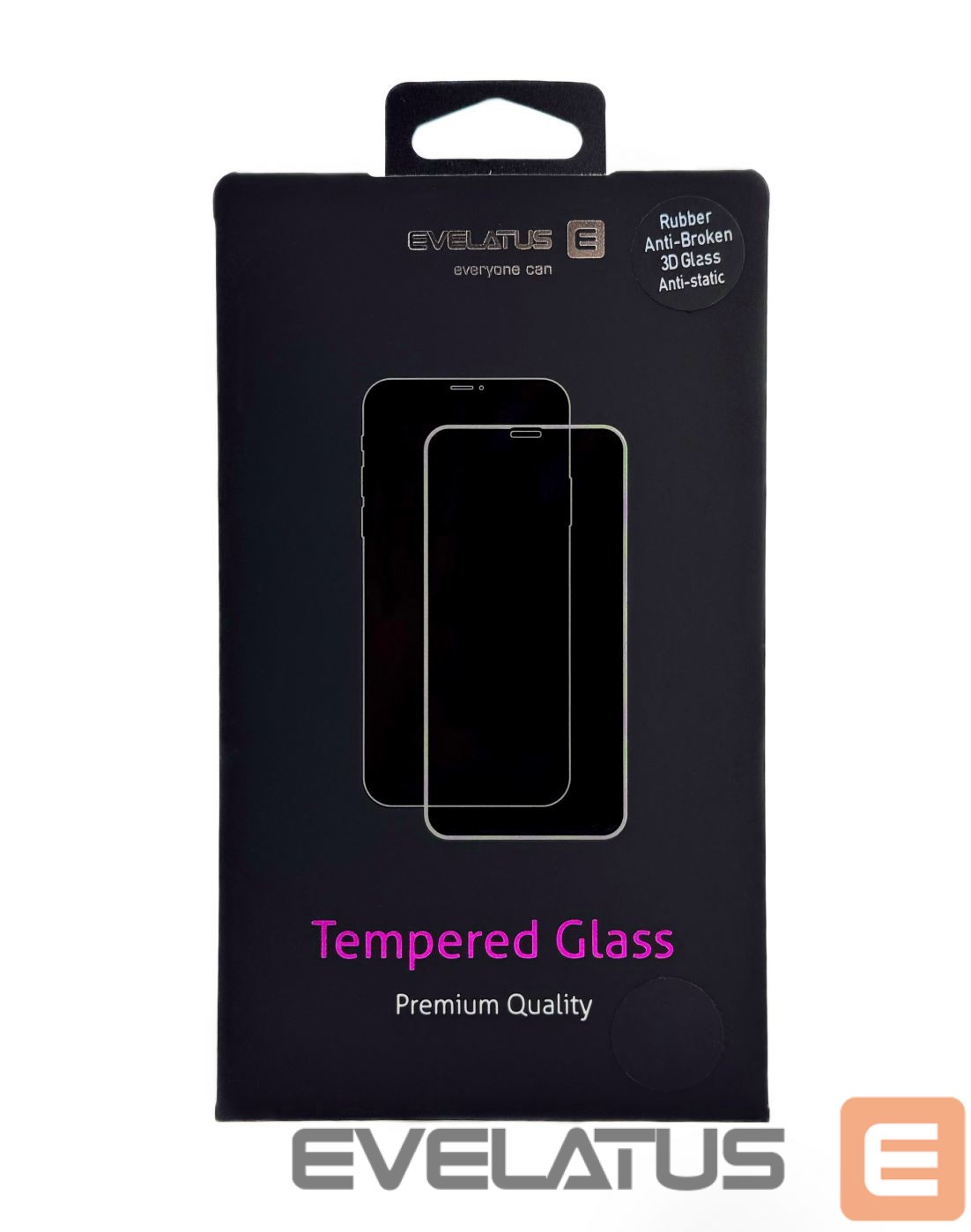 Защитное стекло Evelatus Samsung S23 Rubber Anti-Broken 3D Glass Full Cover Japan Glue Anti-Static Black