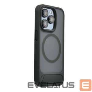 Чехол на заднюю панель Evelatus Apple iPhone 15 Rubber Coated MagSafe With Stand Case Black