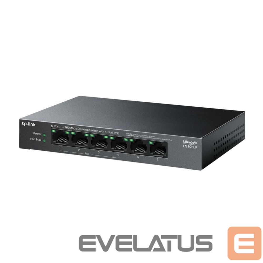 Коммутатор TP-Link NET SWITCH 6PORT 10/100M 4POE+/LS106LP