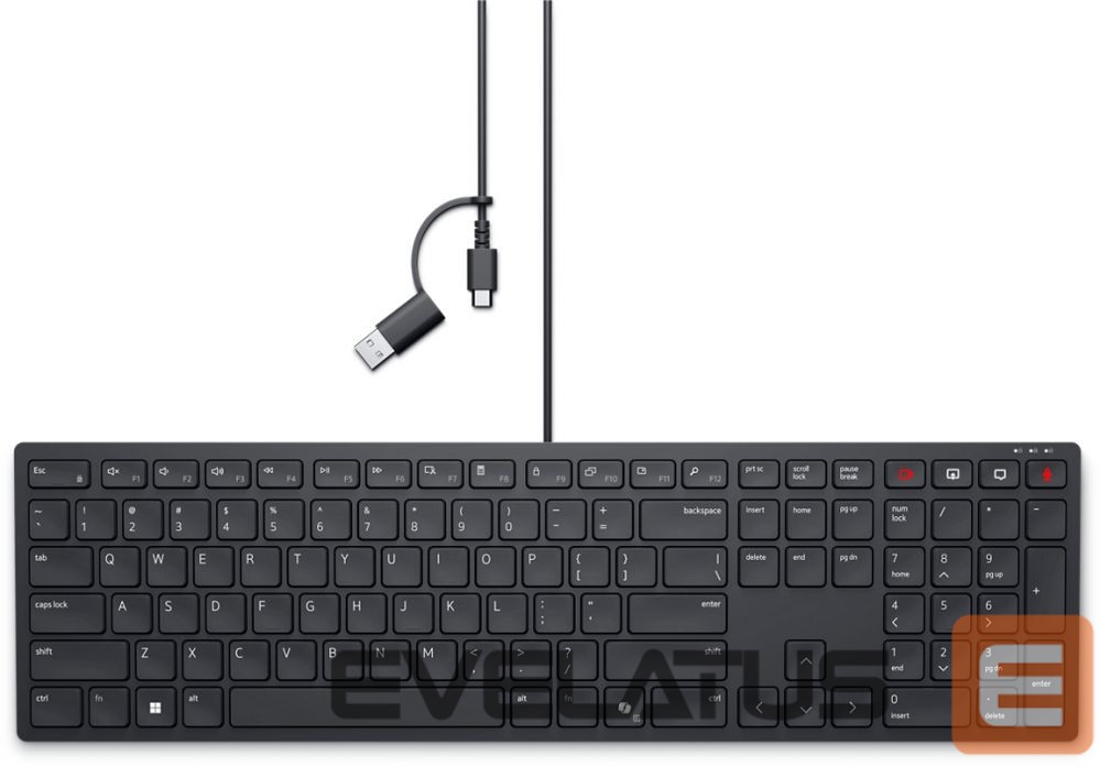 Компьютерная клавиатура Dell | Collaboration Keyboard | KB525C | Keyboard | Wired | US (QWERTY) | Black | USB-C