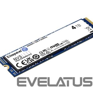 Жесткий диск SSD Kingston  SSD | NV3 | 4000 GB | SSD form factor M.2 2280 | Solid-state drive interface PCIe 4.0 x4 NVMe | Read speed 6000 MB/s | Write speed 5000 MB/s 