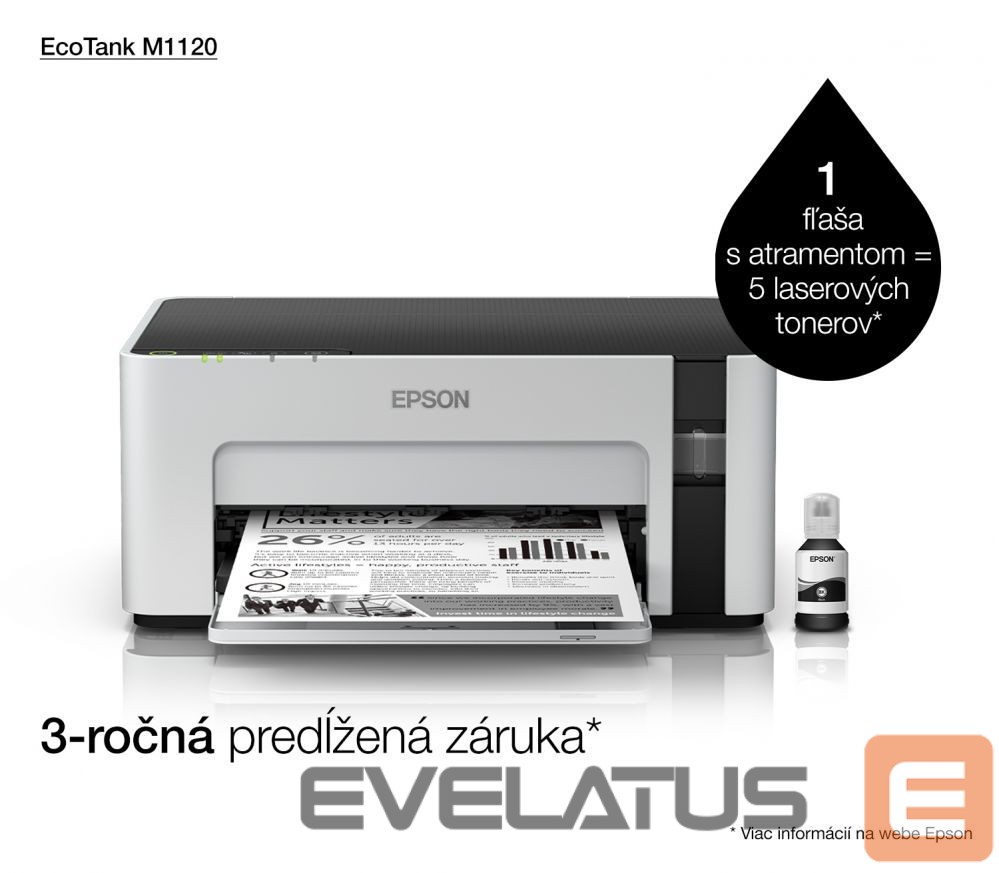 Принтер EPSON Printer EcoTank M1120 Mono, Inkjet, Standard, Wi-Fi, A4, Grey