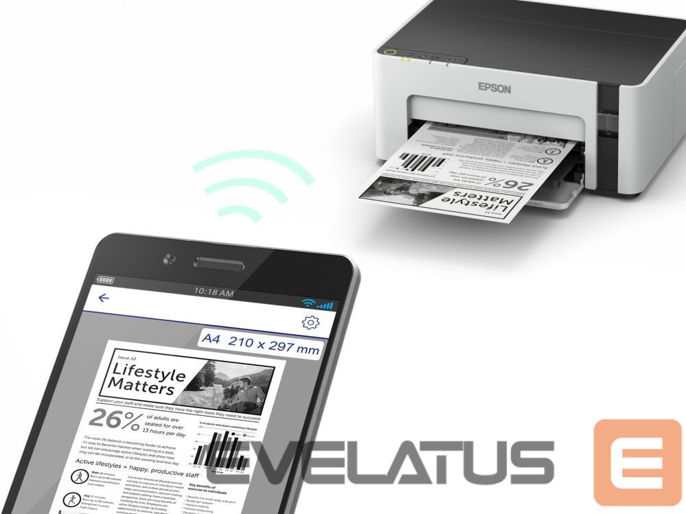 Принтер EPSON Printer EcoTank M1120 Mono, Inkjet, Standard, Wi-Fi, A4, Grey