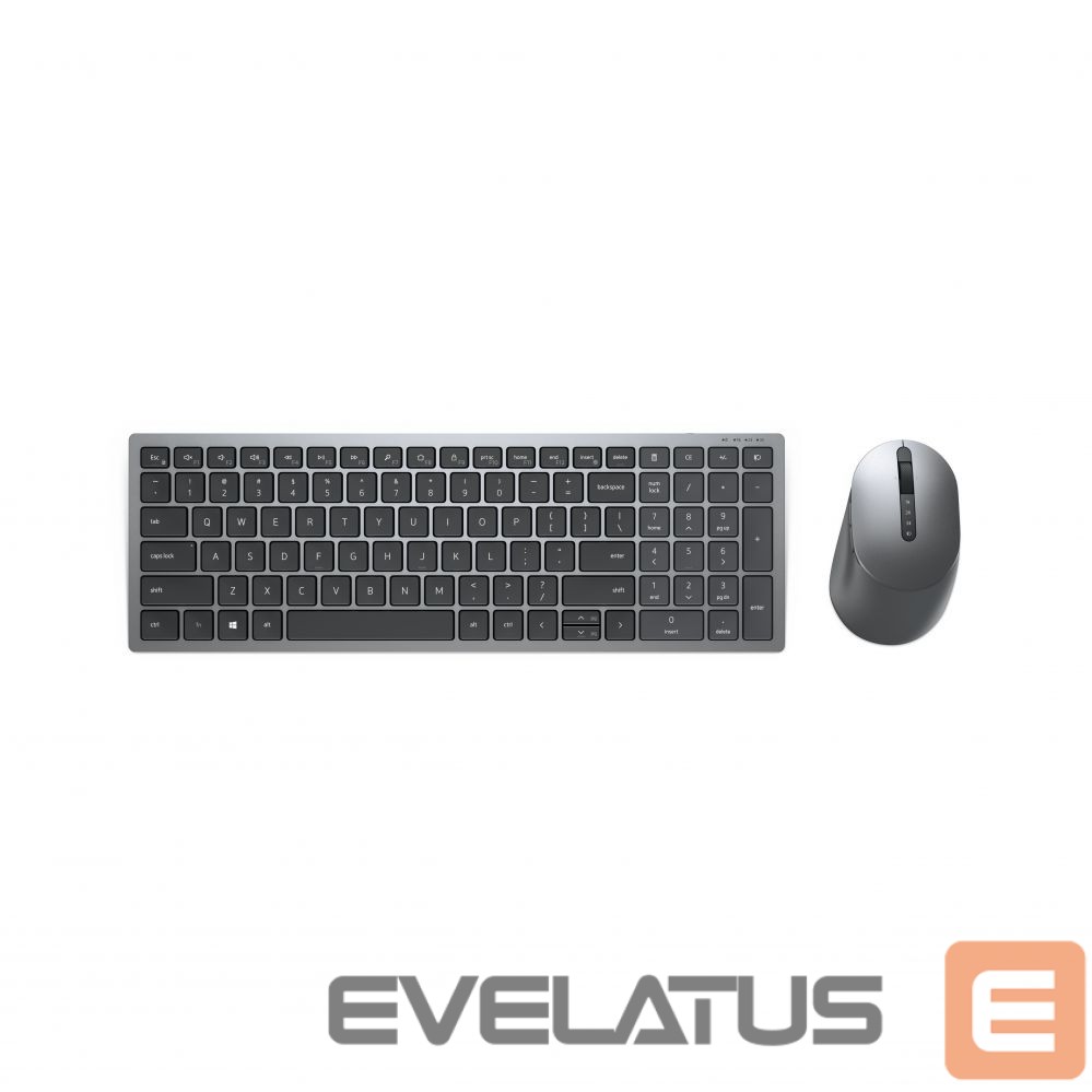 Компьютерная клавиатура Dell KM7120W Keyboard and Mouse Set, Wireless, Batteries included, NORD, Titan Gray
