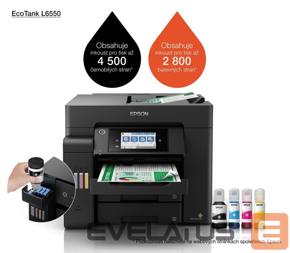 Принтер EPSON Multifunctional Printer EcoTank L6550 Colour, Inkjet, A4, Wi-Fi, Black