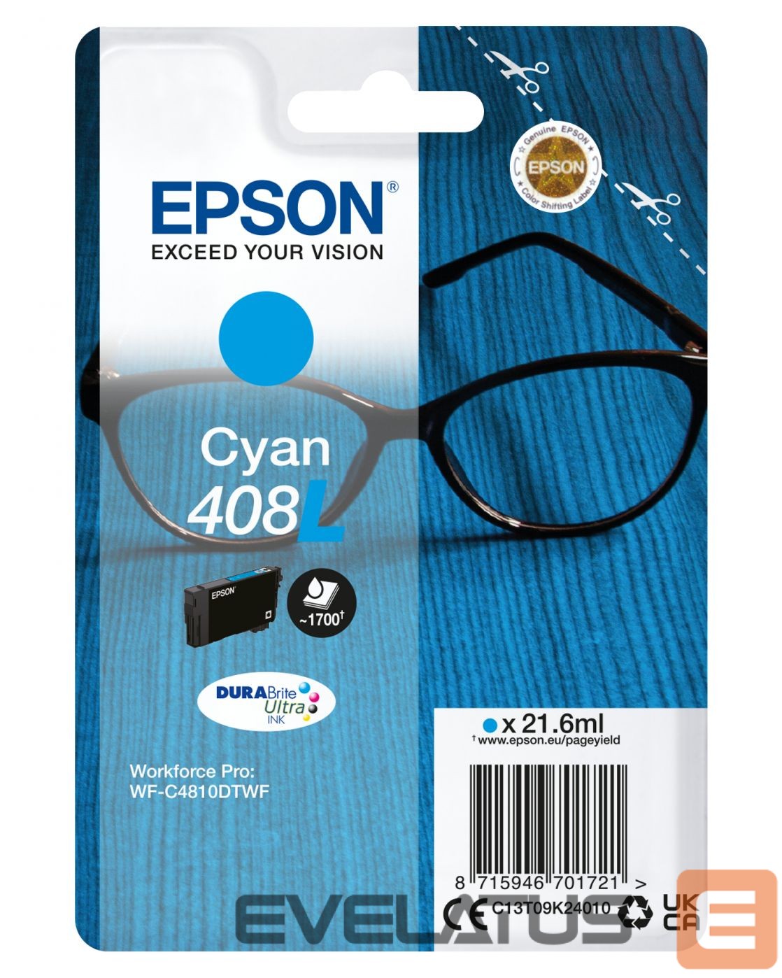 Аксессуары и расходные материалы EPSON DURABrite Ultra 408L Ink cartrige, Cyan