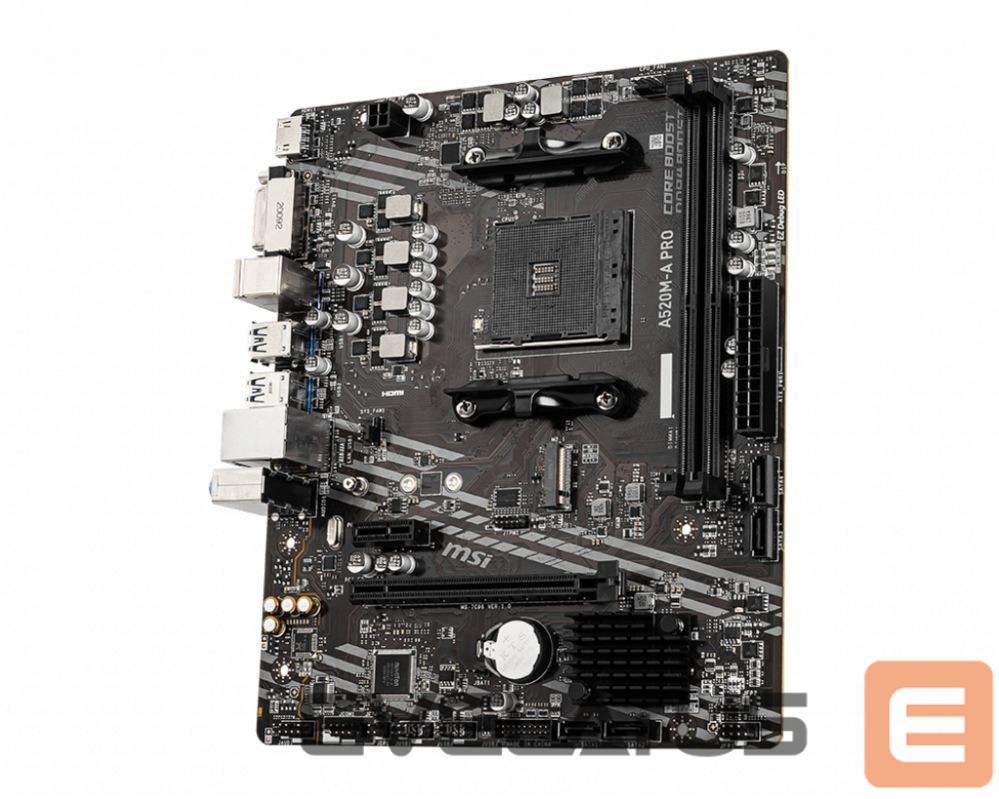 Материнская плата для процессоров Intel MSI A520M-A PRO Processor family AMD, Processor socket AM4, DDR4, Memory slots 2, Chipset AMD A, Micro ATX