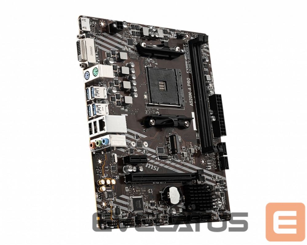 Материнская плата для процессоров Intel MSI A520M-A PRO Processor family AMD, Processor socket AM4, DDR4, Memory slots 2, Chipset AMD A, Micro ATX