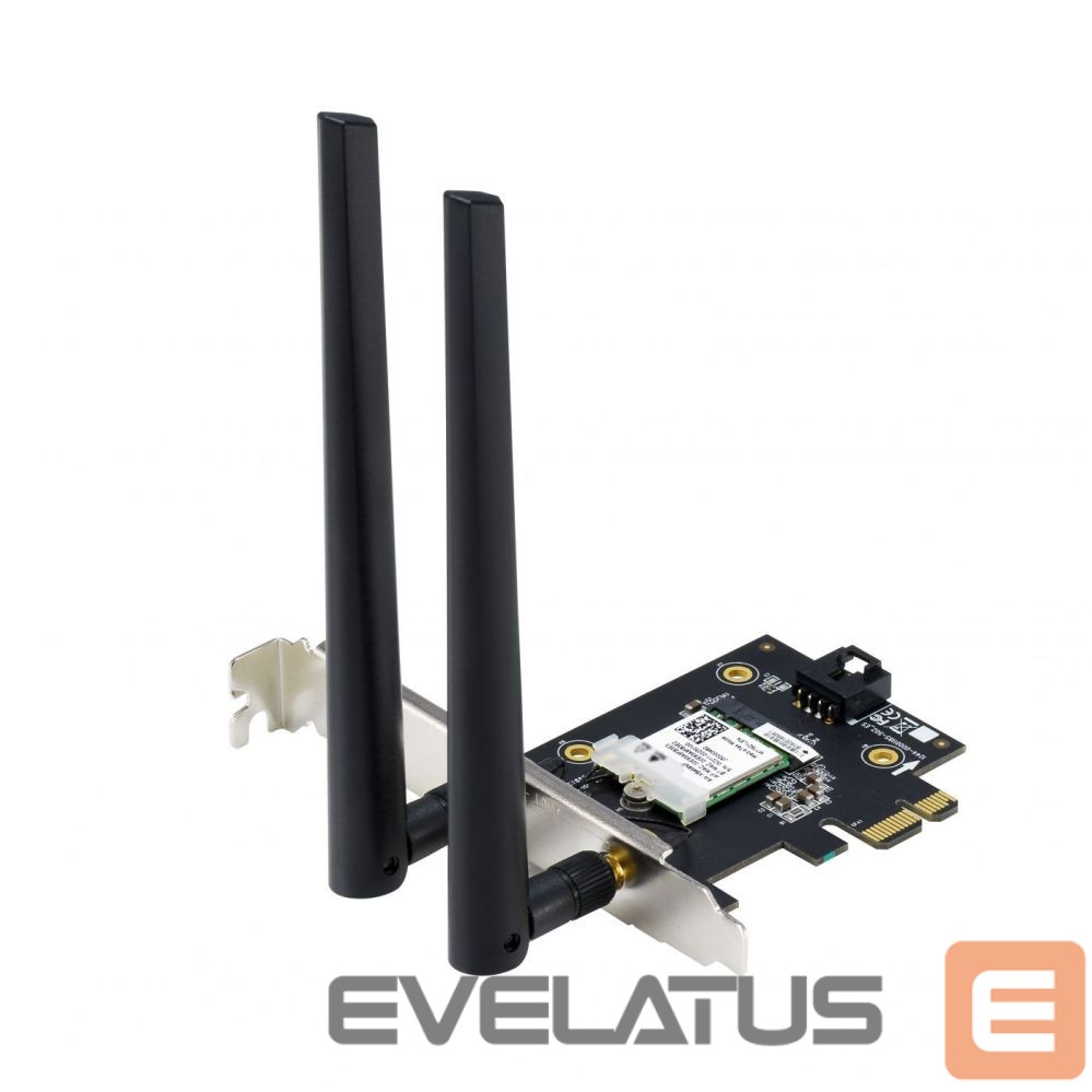Роутер Asus AX1800 Dual-Band Bluetooth 5.2 PCIe Wi-Fi Adapter PCE-AX1800 802.11ax, 574+1201 Mbit/s, MU-MiMO Yes, No mobile broadband, Antenna type External