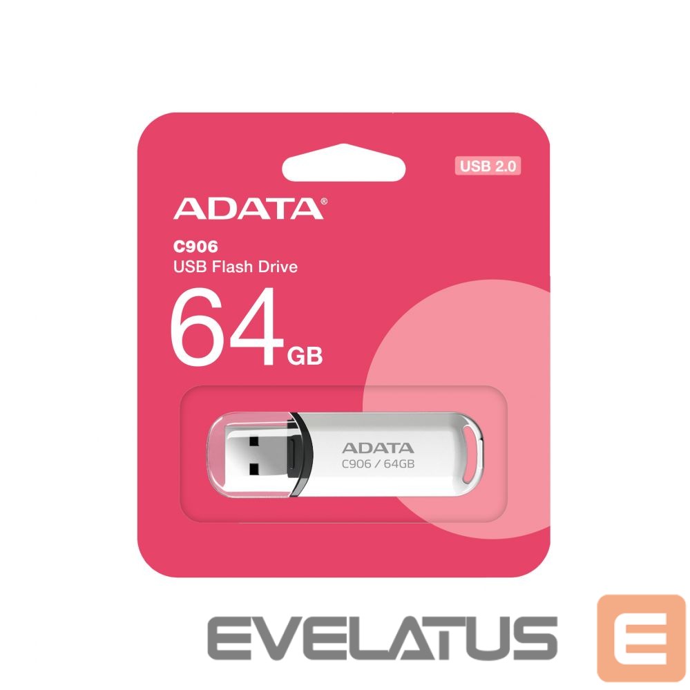 Флеш-накопитель ADATA C906 64GB USB Flash Drive, White
