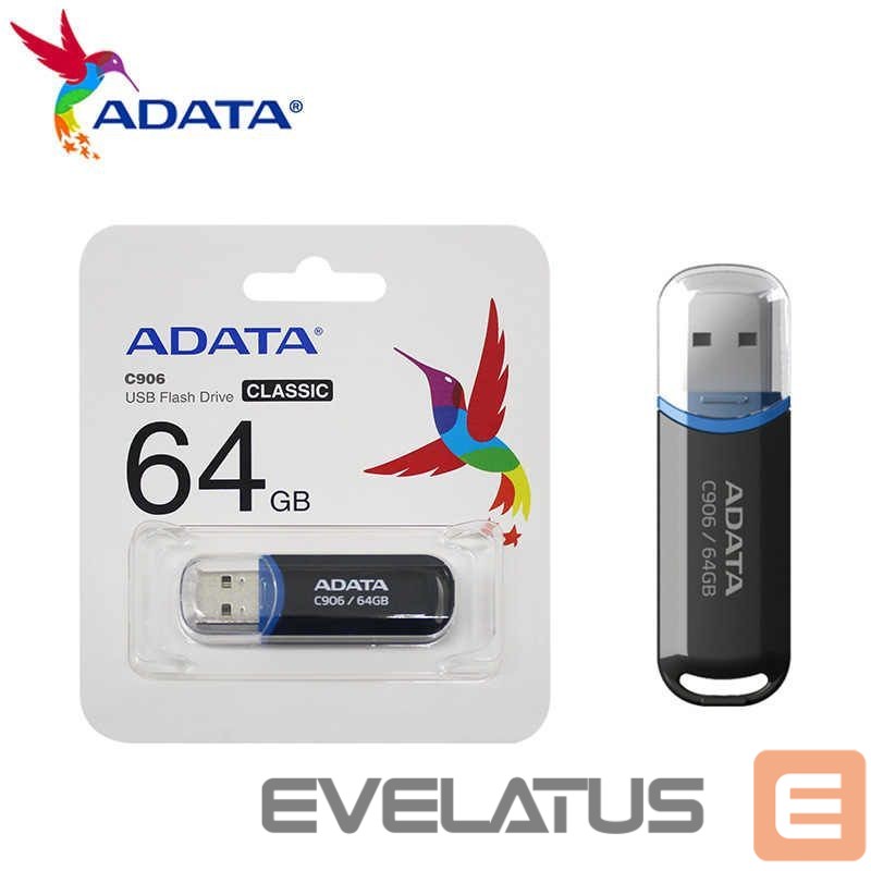 Флеш-накопитель ADATA C906 64GB USB Flash Drive, Black