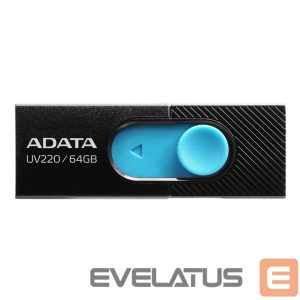 Флеш-накопитель ADATA  UV220 64GB USB Flash Drive, Black/Blue 