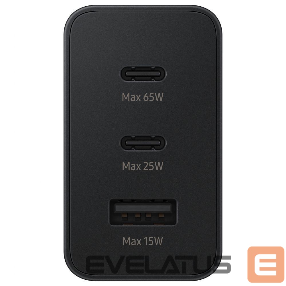 Адаптер Samsung Samsung charger 2x USB Type C / USB PPS, Power Delivery PD 65W, QC 3.0, AFC, FCP black (EP-T6530NBEGEU)