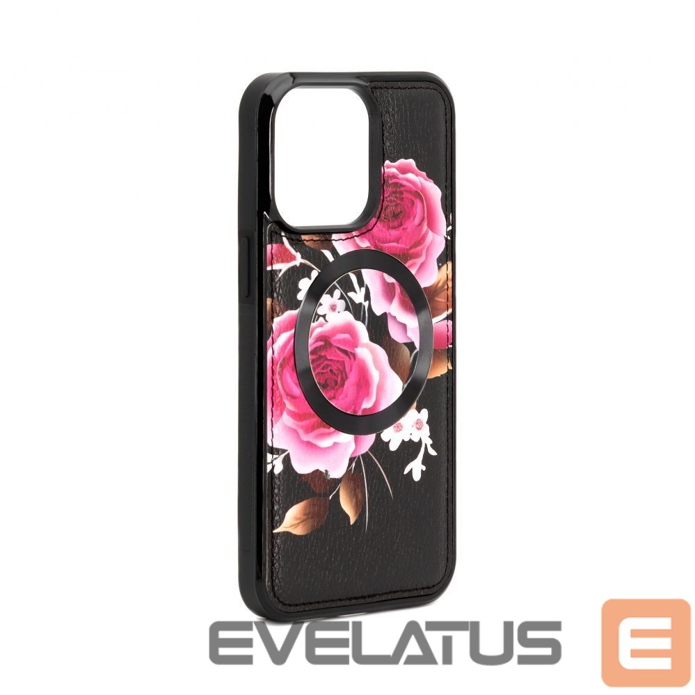 Чехол на заднюю панель Evelatus Apple iPhone 14 Pro Leather Case Zipper Design Flower Black