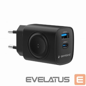 Зарядные устройства и провода Gembird  CHARGER USB 2IN1 20W 2PORT/TA-UC-PDQCW20-01-BK 
