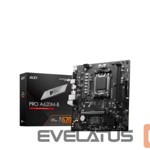 Материнская плата для процессоров AMD MSI  Mainboard||AMD A620|SAM5|Micro-ATX|Memory DDR5|Memory slots 2|1xPCI-Express 3.0 1x|1xPCI-Express 4.0 16x|1xM.2|1x15pin D-sub|1xHDMI|2xUSB 2.0|4xUSB 3.2|2xPS/2|1xRJ45|3xAudio port|PROA620M-B 