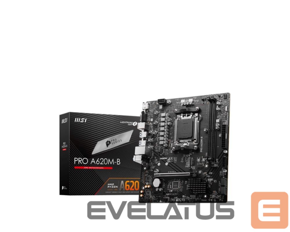 Материнская плата для процессоров AMD MSI Mainboard||AMD A620|SAM5|Micro-ATX|Memory DDR5|Memory slots 2|1xPCI-Express 3.0 1x|1xPCI-Express 4.0 16x|1xM.2|1x15pin D-sub|1xHDMI|2xUSB 2.0|4xUSB 3.2|2xPS/2|1xRJ45|3xAudio port|PROA620M-B