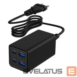 Зарядные устройства и провода Gembird  CHARGER USB UNIVERSAL 4P 65W/TA-UC-2A2C-PD65-01-BK 