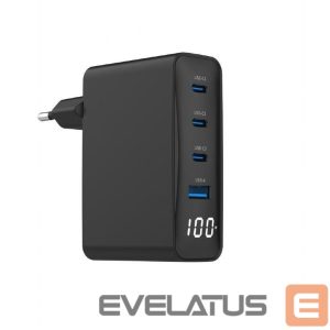 Зарядные устройства и провода Gembird  CHARGER USB 100W 4PORT GAN/TA-UC-PDQC100LCD-01-BK 
