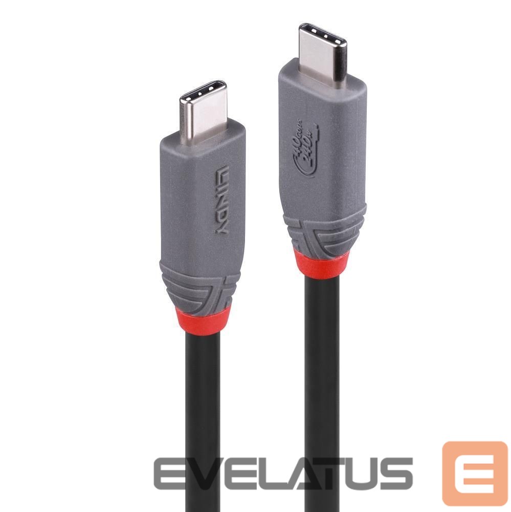 Кабель LINDY CABLE USB4 240W TYPE C 1.5M/40GBPS ANTHRA LINE 36957