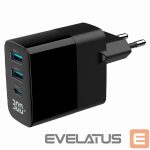 Зарядные устройства и провода Gembird  CHARGER USB 30W 3PORT/TA-UC-PDQC30LCD-BK-02 