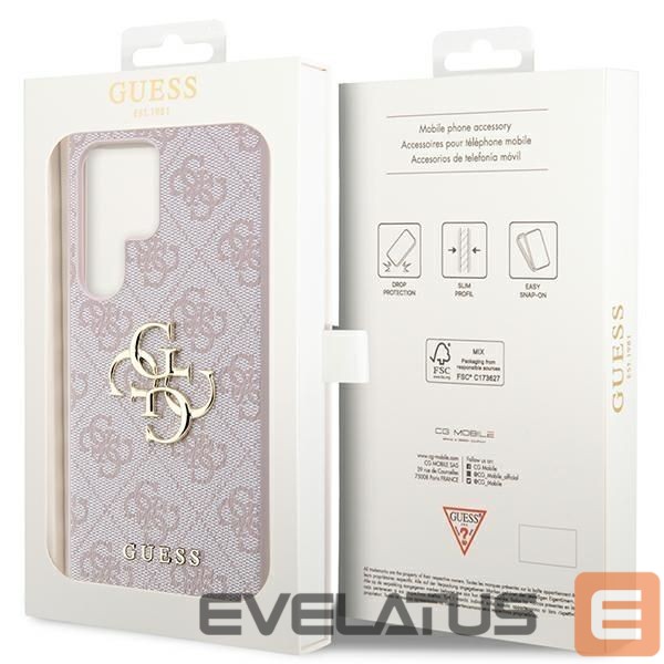 Чехол на заднюю панель Guess Guess GUHCS23L4GMGPI S23 Ultra S918 pink/pink hardcase 4G Big Metal Logo