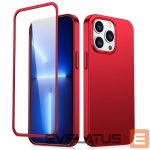 Чехол на заднюю панель Joyroom - Joyroom 360 Full Case front and back cover for iPhone 13 Pro Max + tempered glass screen protector red (JR-BP928 red) 