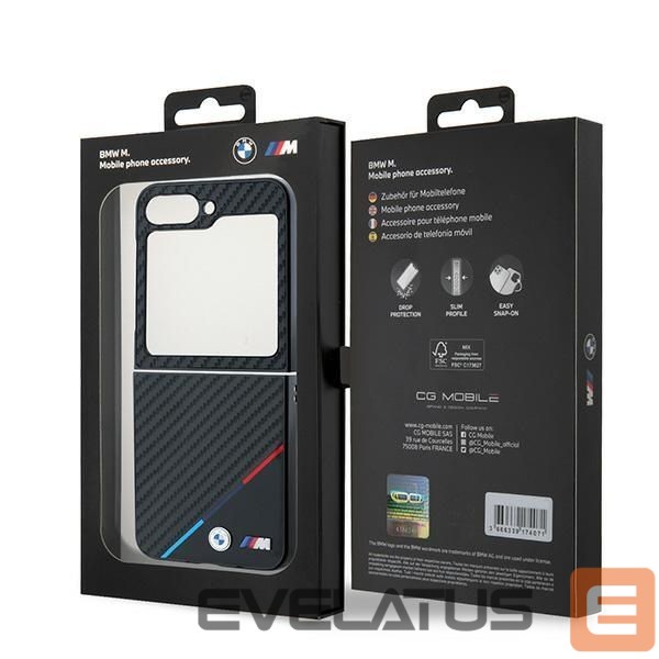 Чехол на заднюю панель BMW BMW Carbon Tricolor Case for Samsung Galaxy Z Flip 6 - Black