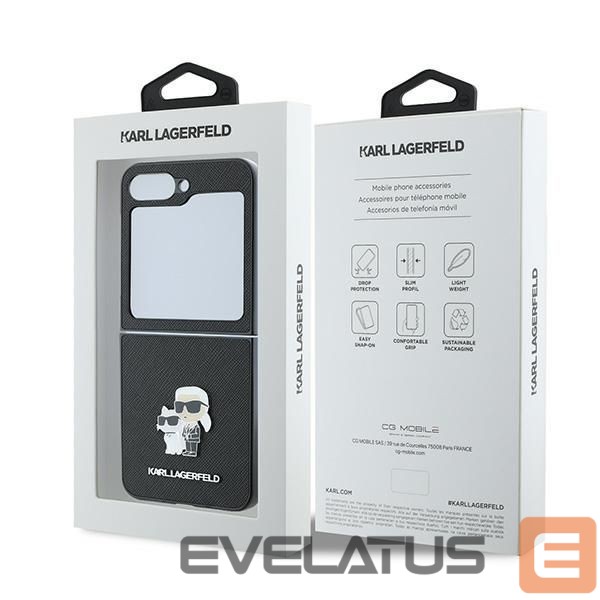 Чехол на заднюю панель Karl Lagerfeld Karl Lagerfeld Saffiano Metal Pin Case for Samsung Galaxy Z Flip 6 - Black