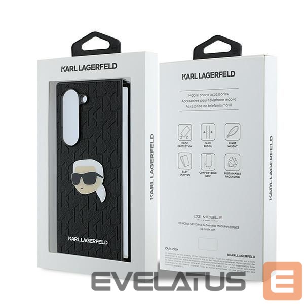 Чехол на заднюю панель Karl Lagerfeld Karl Lagerfeld Saffiano Monogram Head Pin Case for Samsung Galaxy Z Fold 6 - Black