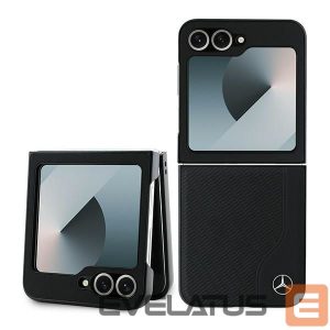 Чехол на заднюю панель Mercedes-Benz  Mercedes Leather Wood Imitation MagSafe Case for Samsung Galaxy Z Flip 6 - Black 