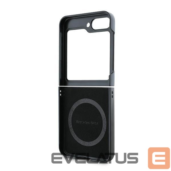 Чехол на заднюю панель Mercedes-Benz Mercedes Leather Wood Imitation MagSafe Case for Samsung Galaxy Z Flip 6 - Black