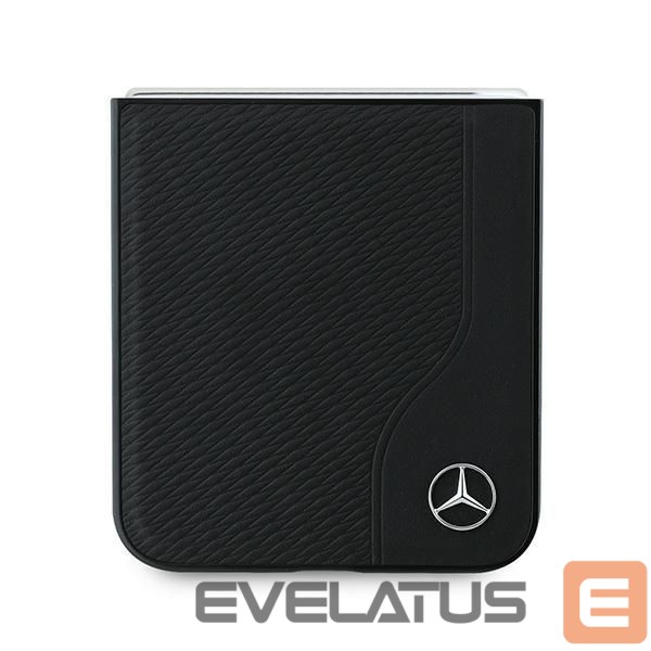 Чехол на заднюю панель Mercedes-Benz Mercedes Leather Wood Imitation MagSafe Case for Samsung Galaxy Z Flip 6 - Black