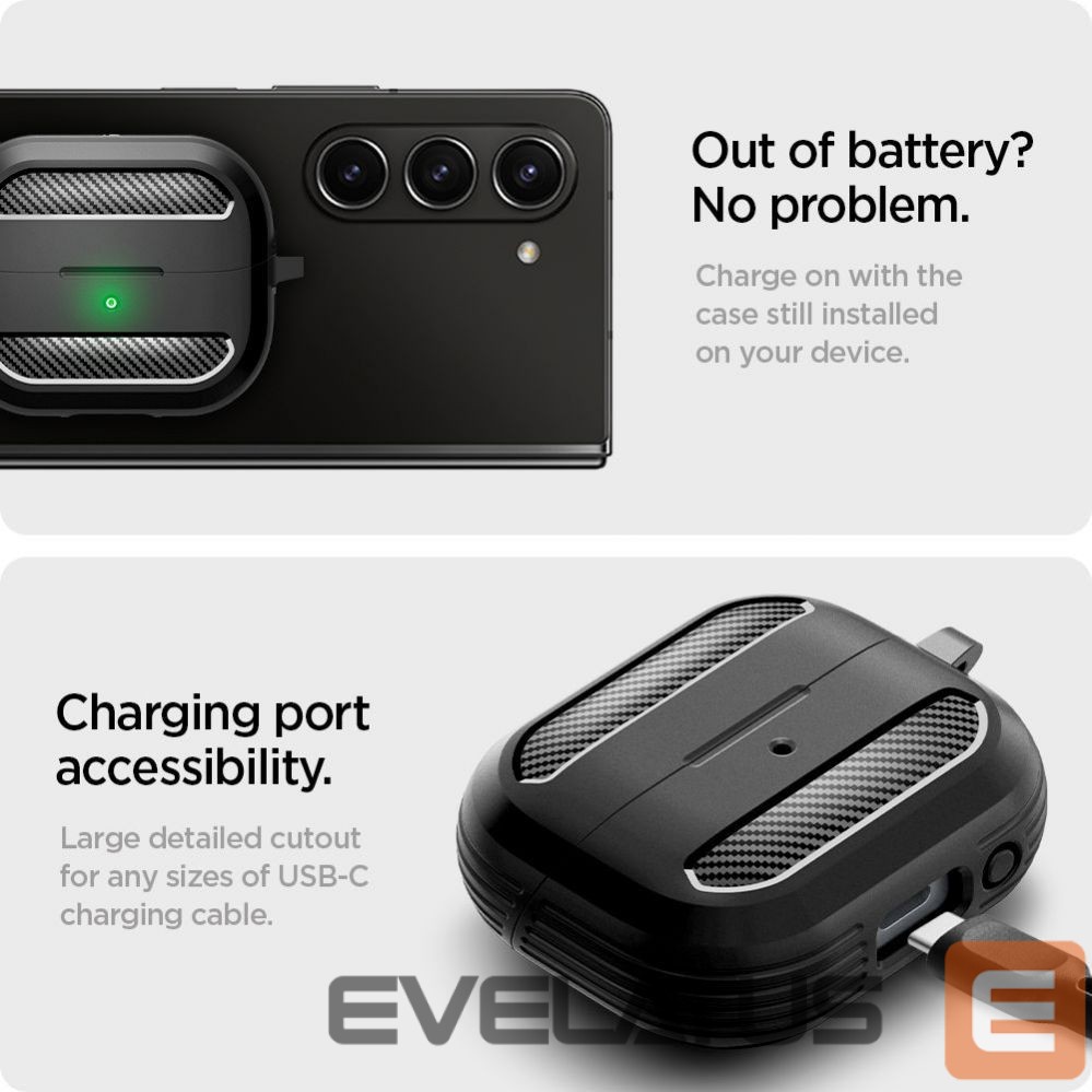 Чехол на заднюю панель Spigen Spigen Rugged Armor Samsung Galaxy Buds 3 / 3 Pro Case - Black