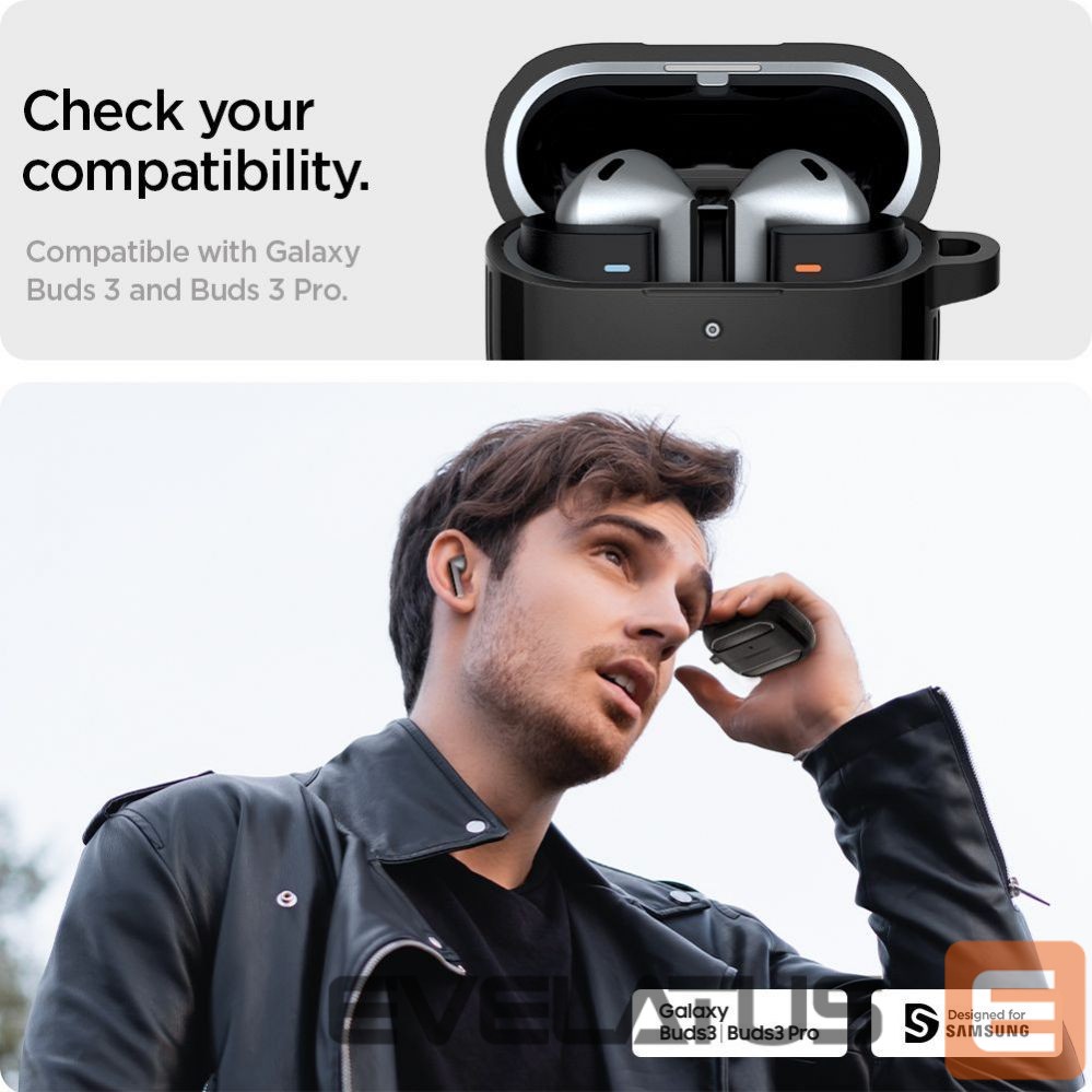 Чехол на заднюю панель Spigen Spigen Rugged Armor Samsung Galaxy Buds 3 / 3 Pro Case - Black