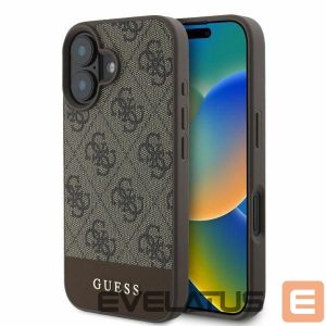 Чехол на заднюю панель Guess  Guess 4G Bottom Stripe iPhone 16 Case - Brown