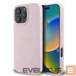 Чехол на заднюю панель Guess  Guess MagSafe Grained Gold Ring iPhone 15 Pro Max Case - Pink