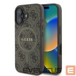 Чехол на заднюю панель Guess  Guess 4G Ring Classic Logo MagSafe iPhone 16 Plus Case - Brown