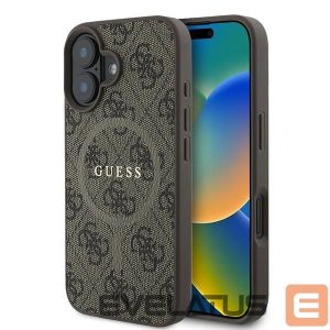 Чехол на заднюю панель Guess  Guess 4G Ring Classic Logo MagSafe iPhone 16 Plus Case - Brown