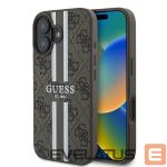 Чехол на заднюю панель Guess  Guess 4G Printed Stripes MagSafe iPhone 16 Plus Case - Brown
