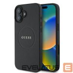 Чехол на заднюю панель Guess  Guess Grained Gold Ring MagSafe case for iPhone 16 Plus - black
