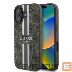 Чехол на заднюю панель Guess  Guess 4G Printed Stripes MagSafe iPhone 16 Case - Brown