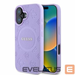 Чехол на заднюю панель Guess  Guess Saffiano Peony Classic Logo MagSafe iPhone 16 Case - Purple