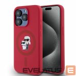 Чехол на заднюю панель Karl Lagerfeld  Karl Lagerfeld Silicone Karl&Choupette Heads Ring MagSafe Case for iPhone 15 Pro - Red 