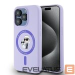 Чехол на заднюю панель Karl Lagerfeld  Karl Lagerfeld Silicone Karl&Choupette Heads Ring MagSafe Case for iPhone 15 Pro - Purple 