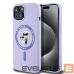 Чехол на заднюю панель Karl Lagerfeld  Karl Lagerfeld Silicone Karl&Choupette Heads Ring MagSafe iPhone 15 Case - Purple 