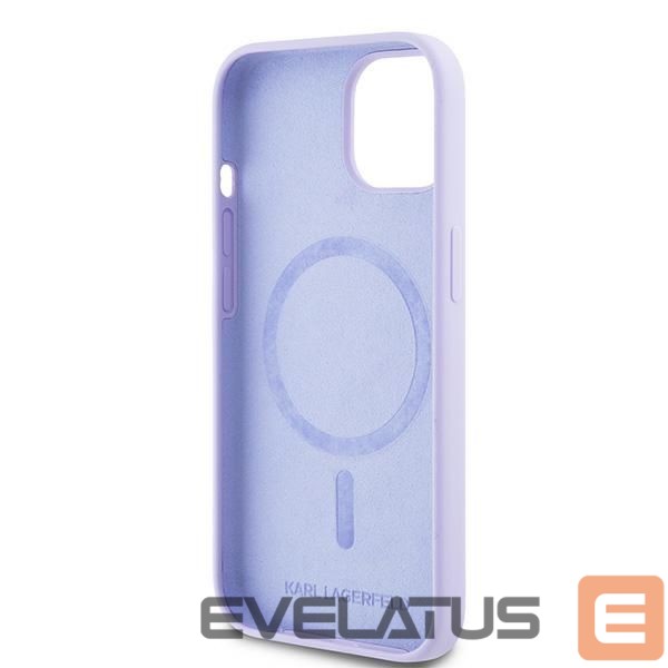 Чехол на заднюю панель Karl Lagerfeld Karl Lagerfeld Silicone Karl&Choupette Heads Ring MagSafe iPhone 15 Case - Purple