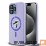 Чехол на заднюю панель Karl Lagerfeld  Karl Lagerfeld Silicone Karl&Choupette Heads Ring MagSafe Case for iPhone 15 Pro Max - Purple 